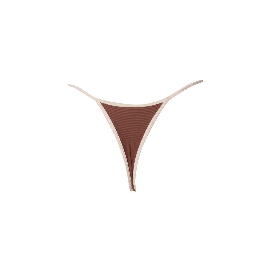 MINI TANGA LAZO MARRON CON OFF WHITE