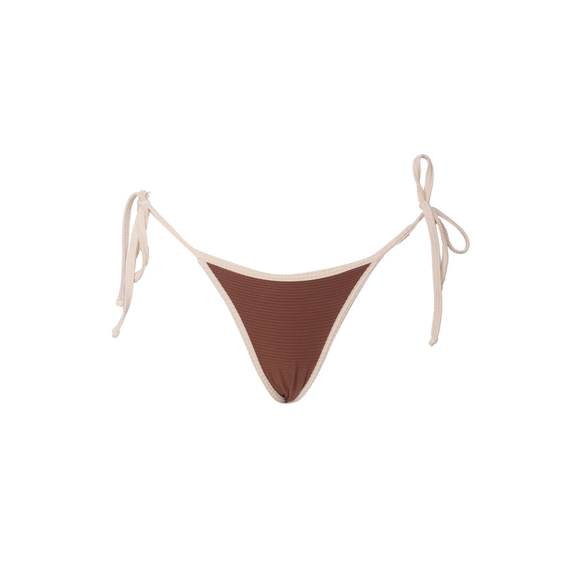 MINI TANGA LAZO MARRON CON OFF WHITE